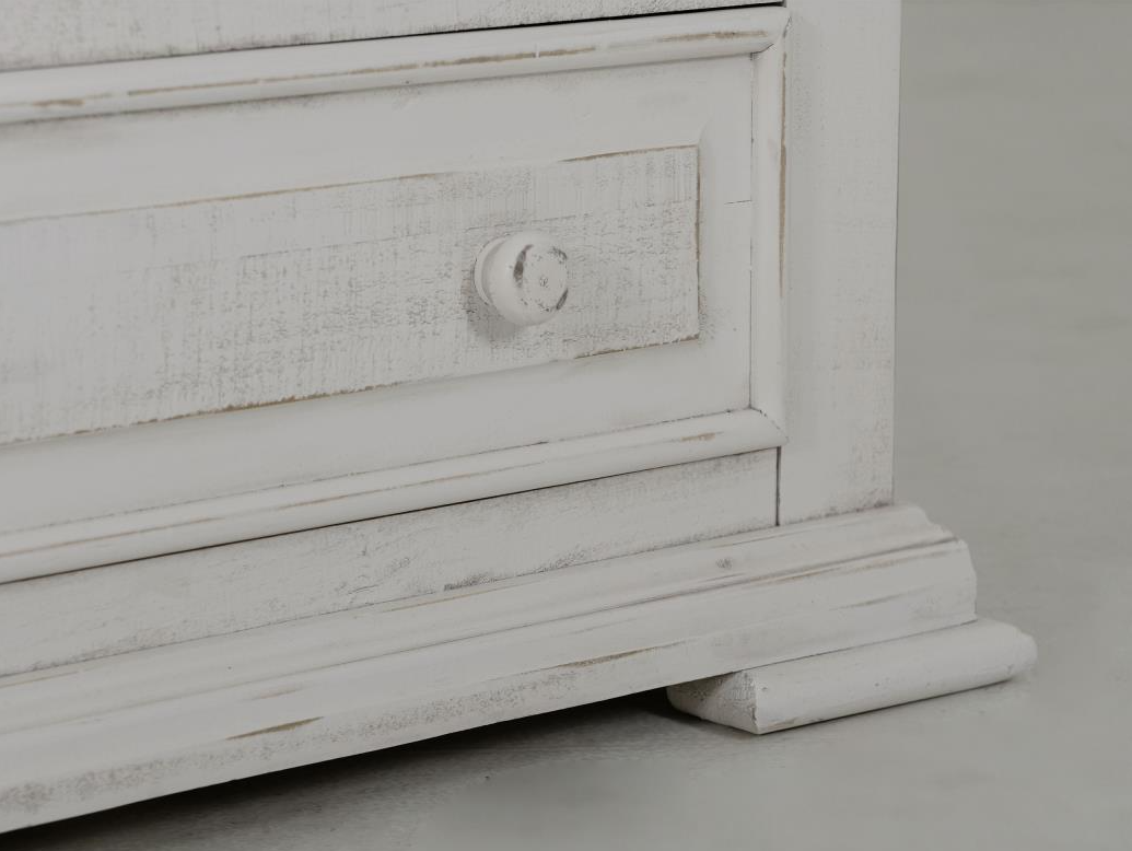 Terra White Five Drawer Chest