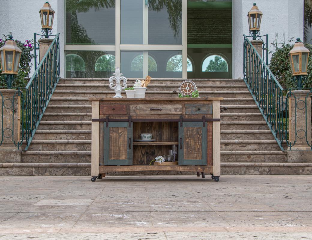 Desert Lodge Sliding Kitchen Island