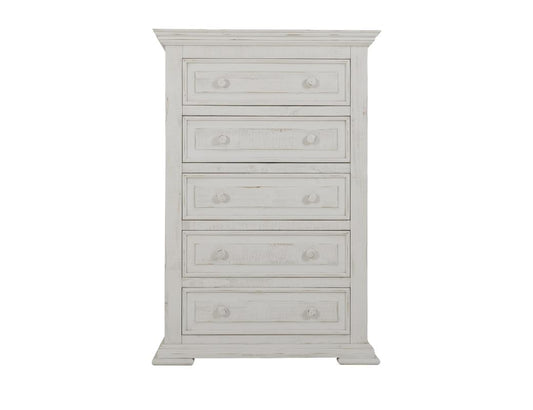 Terra White Five Drawer Chest