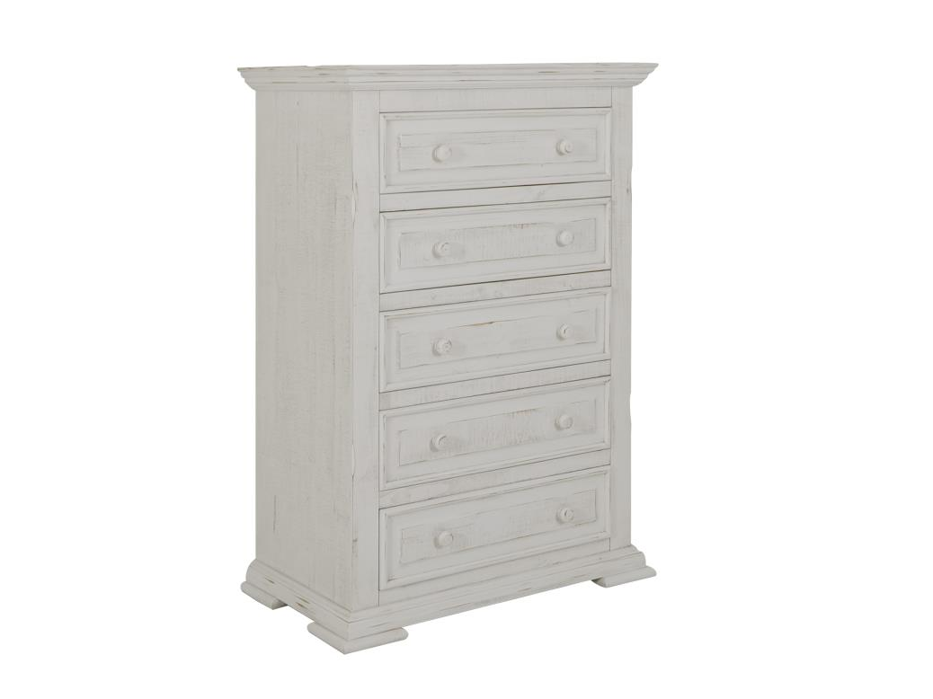 Terra White Five Drawer Chest
